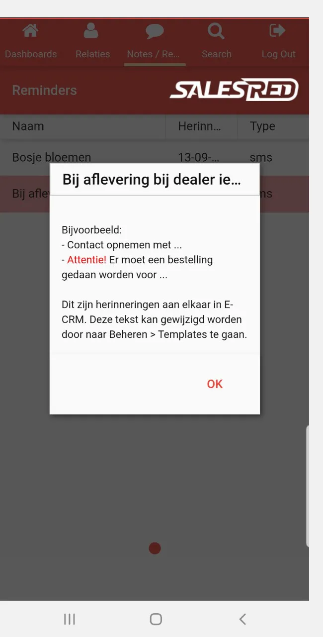 SalesRed mobiel scherm 3